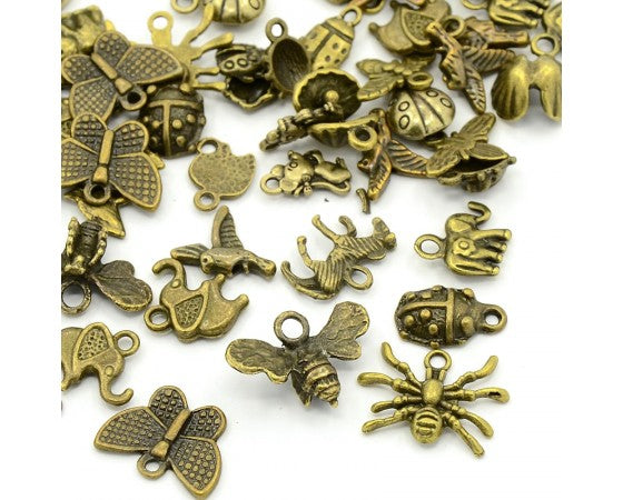 Charms - Animals - 10 pieces - Antique Bronze