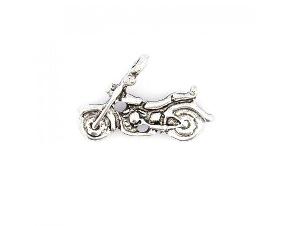 Charms - Motorcycle - 22mm x 14mm - 10 pieces - Antique Silver