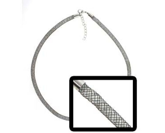Mesh Necklace lined with Bicone Beads - 5.3mm - 43cm