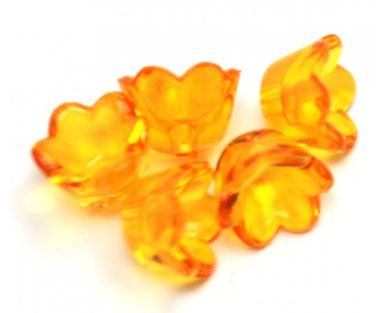 Acrylic - Flowers - Transparent - 6mm x 10mm - 40 pieces