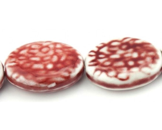 Ceramic - Red and White - 1 strand