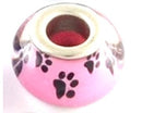 Acrylic - Rondelle (European Style) - 14mm x 10mm - 1 piece - Paw Print