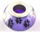 Acrylic - Rondelle (European Style) - 14mm x 10mm - 1 piece - Paw Print