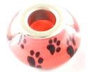 Acrylic - Rondelle (European Style) - 14mm x 10mm - 1 piece - Paw Print