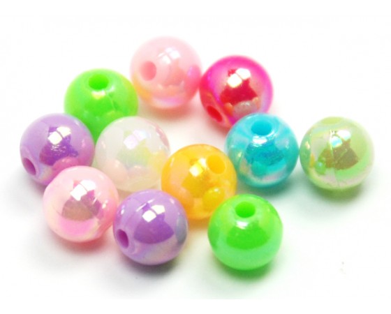 Acrylic - Round - Pearlescent - 6mm - 60 pieces