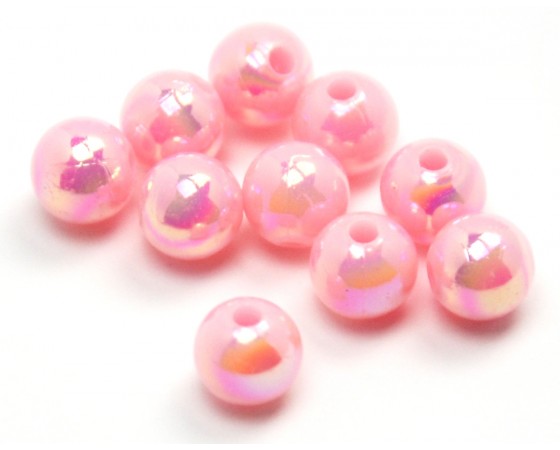Acrylic - Round - Pearlescent - 6mm - 60 pieces