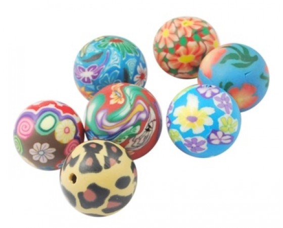 Polymer Clay - Round - 16mm - 10 pieces - Mixed Colour