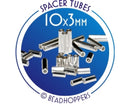 Beadhopper - Interchangeable Spacer Tubes - 10 pieces - Silver