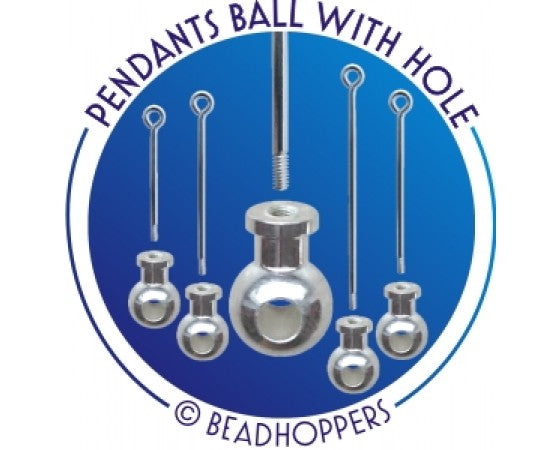 Beadhopper - Interchangeable End Ball with Hole - 1 piece - Silver