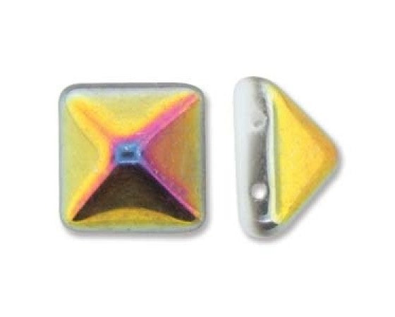 Czech - Pyramid Stud - Two Holed - 12mm - 1 strand (12 Beads)