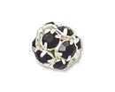 Rhinestone Ball - 8mm - 1 piece - Silver and Jet