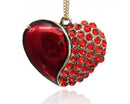 Pendant - Heart - Enamel and Rhinestone - 42mm x 48mm - 1 piece