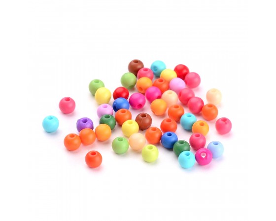 Acrylic - Round - 4mm - 100 pieces - Mix