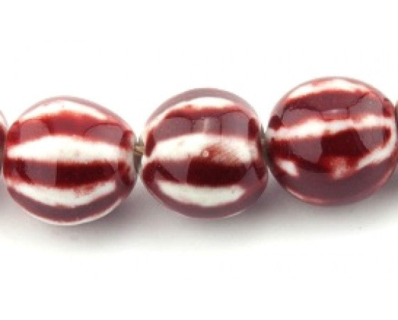 Ceramic - Red and White - 1 strand