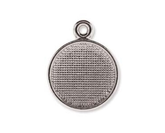 Bezel Pendant - Round - 14mm - Silver