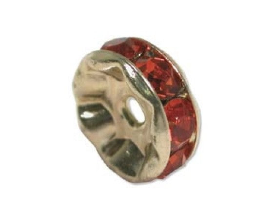 Rondelles with Rhinestones - 8mm - 20 pieces