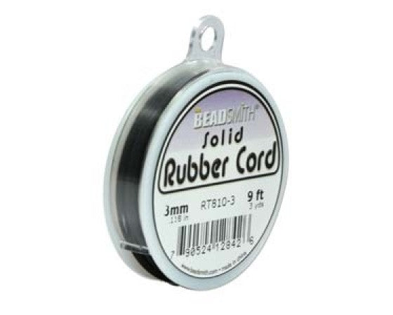 BeadSmith - Rubber Cord - Solid - 2.7 meters - Black