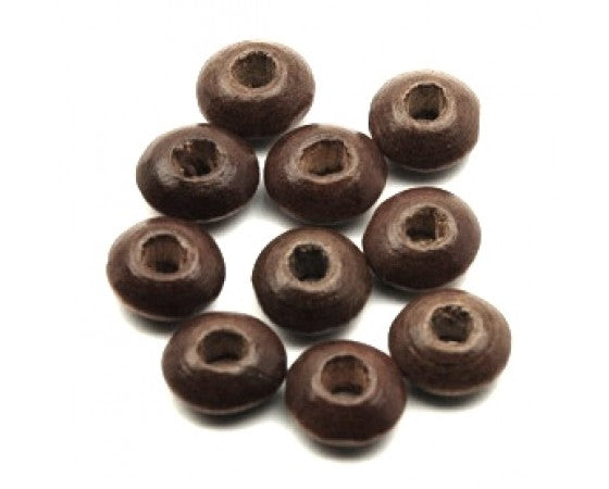 Wood - Saucer - 8mm x 4mm - Dark Brown