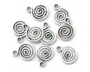 Charms - Spiral - 14mm x 18mm - 10 pieces - Antique Silver