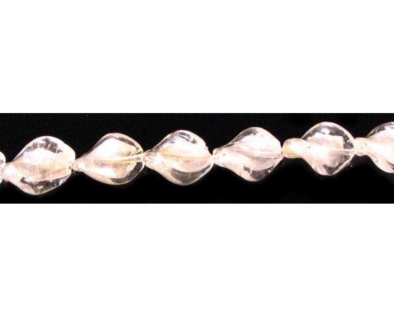 Lampwork - Silver-Foil - Twist - 15mm x 20mm - 10 pieces