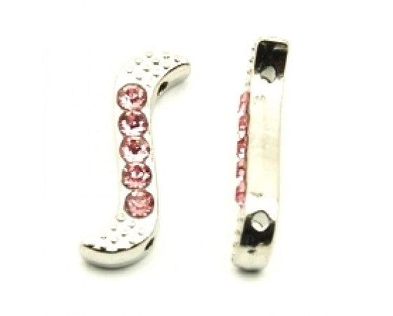Metal - Connector - 'S' Shape with Rhinestones - 19mm x 6mm - 10 pieces