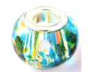 Glass - Rondelle (European Style)- 15mm x 12mm - 1 piece - Spray Painted