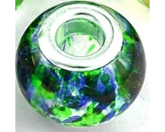 Glass - Rondelle (European Style)- 15mm x 12mm - 1 piece - Spray Painted