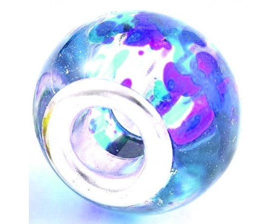 Glass - Rondelle (European Style)- 15mm x 12mm - 1 piece - Spray Painted