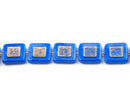 Glass - Square - 14mm - 12 pieces - Blue and Gold