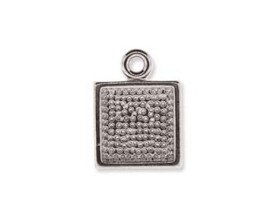 Bezel Pendant - Square - 10mm - Silver