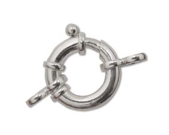 Decorative Spring Ring Clasp - Sterling Silver - 1 piece
