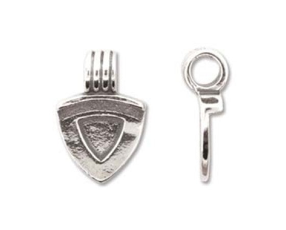Glue On Bail - Sterling Silver - Triangle - 13mm x 12mm (2gm) - 1 piec