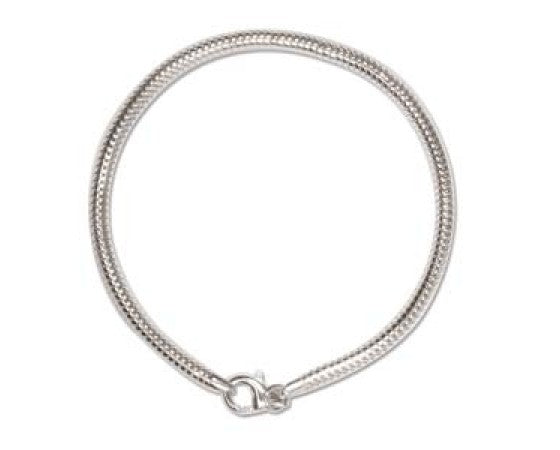 Snake Chain Bracelet (Pandora Style) - Sterling Silver - 3mm (6.26gm) - 19cm