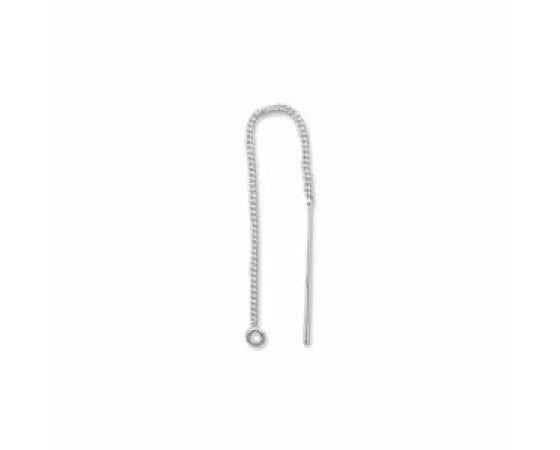 Ear Thread with Open Loop - Sterling Silver - 7.5cm - 1 pair