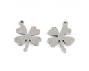 Charms - Clover - 11mm - 10 pieces - Stainless Steel
