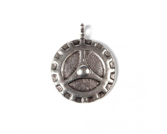 Pendant - Steampunk Gear - 43mm x 35mm - 1 piece - Antique Silver