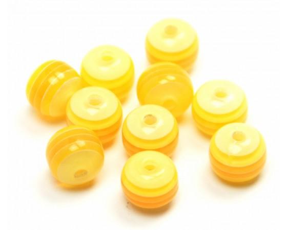 Acrylic - Round - Striped - 6mm - 50 pieces