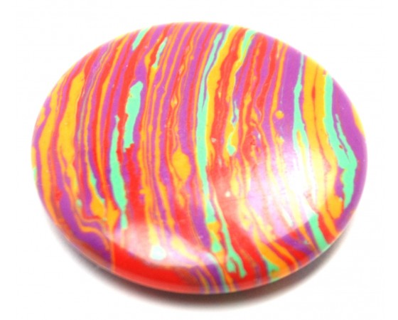 Glass - Round (Flat) - 35mm - 1 piece - Striped