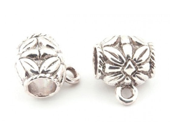 Pendant Slider - Acrylic - 11mm x 15mm - Silver - 5 pieces