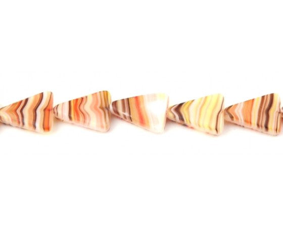 Glass - Triangle - 12mm - 15 pieces - Brown and Orange