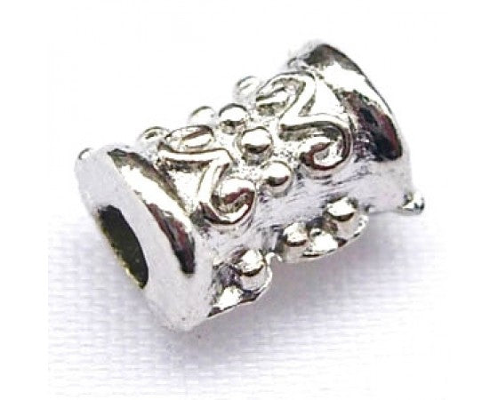 Metal - Tube - 7mm x 5mm - 10 pieces - Platinum