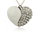Pendant - Heart - Enamel and Rhinestone - 42mm x 48mm - 1 piece