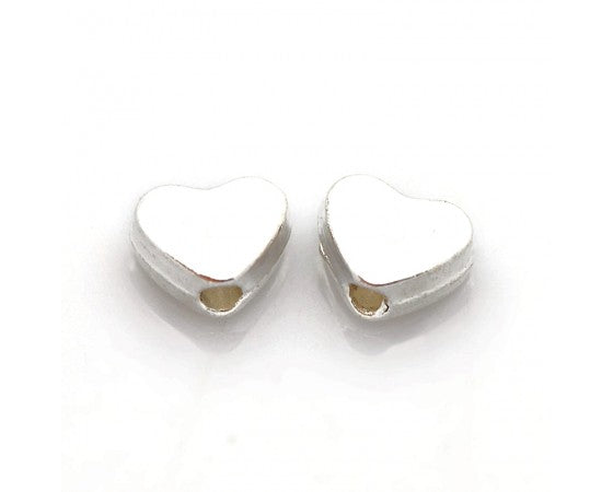 Metal - Heart - 6mm - 10 pieces - Silver