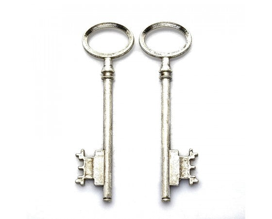 Pendant - Key - 80mm x 23mm - 1 piece - Antique Silver