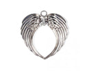 Pendant - Wings - 74mm x 69mm - 1 piece - Antique Silver