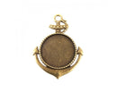 Bezel Pendant - Anchor - 50mm x 36mm - 1 piece - Antique Bronze