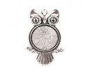 Bezel Pendant - Owl - 52mm x 35mm - 1 piece