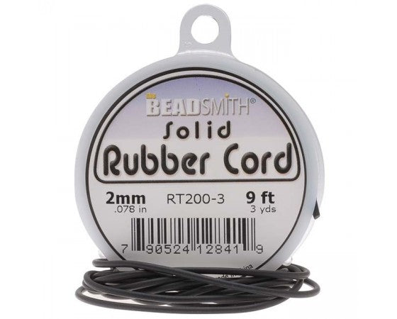 BeadSmith - Rubber Cord - Solid - 2.7 meters - Black