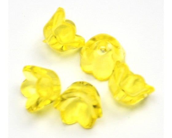 Acrylic - Flowers - Transparent - 6mm x 10mm - 40 pieces